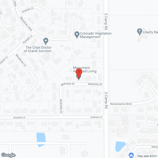 Monument Assisted Living in google map
