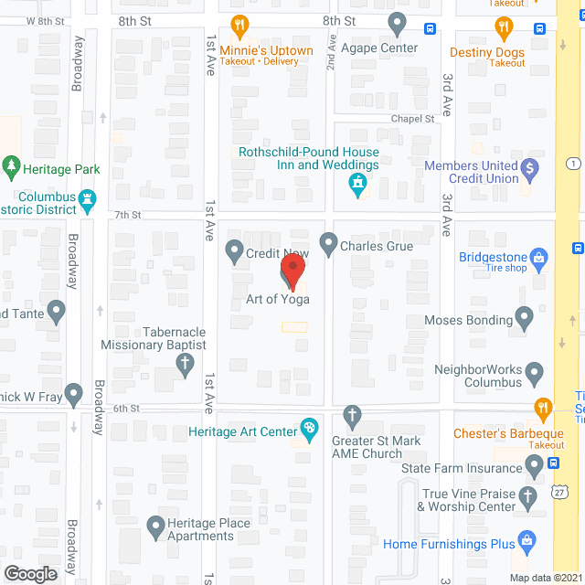 MCA Columbus in google map