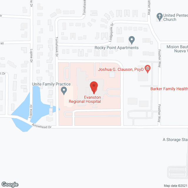 Evanston Regional Hospital in google map