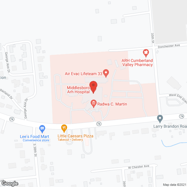 Middlesboro ARH Healthcare in google map