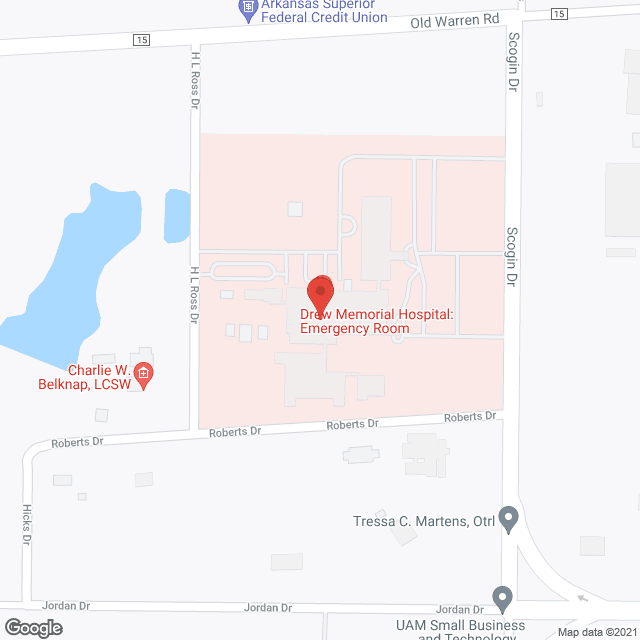 Drew Memorial Hospital in google map