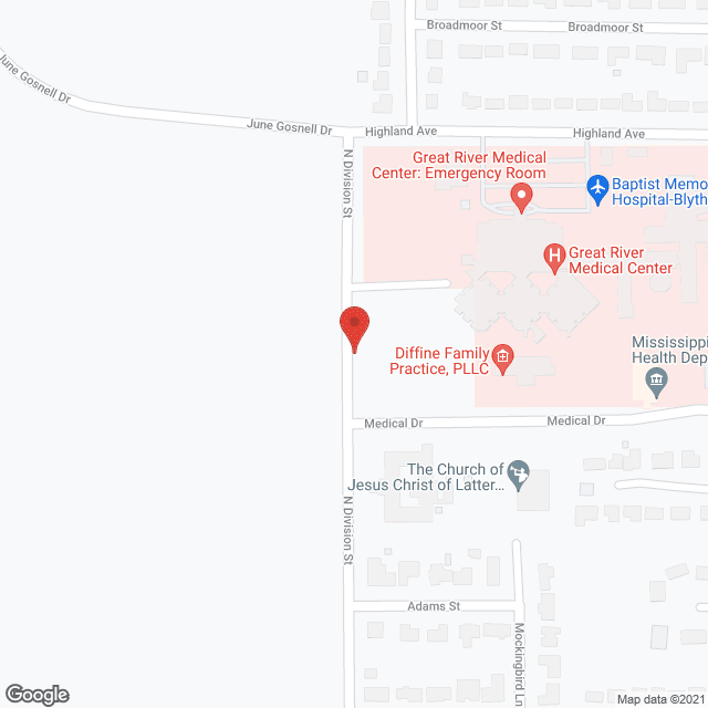 Baptist Memorial Hospital in google map
