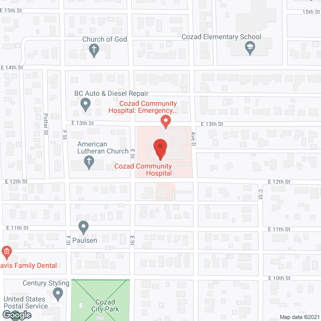 Cozad Community Hospital in google map