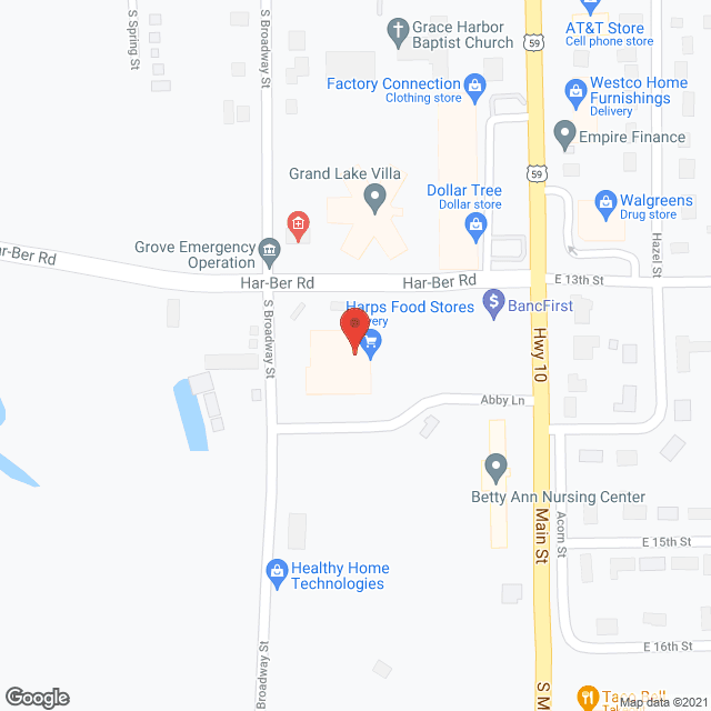 Grove General Hospital in google map