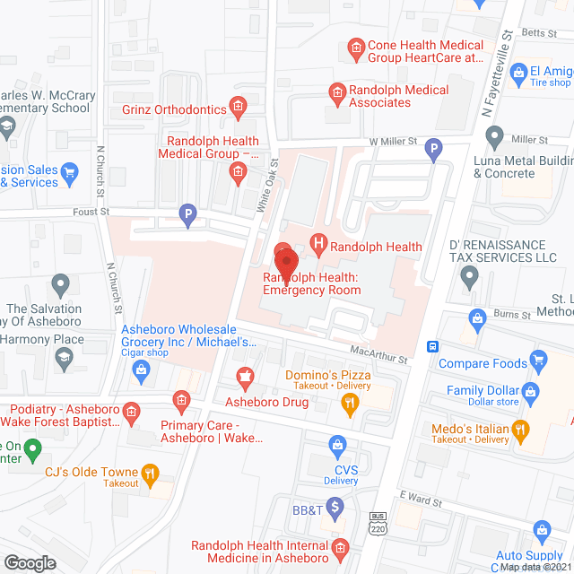 Randolph Hospital in google map