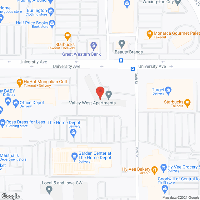 Valley West Apartments in google map