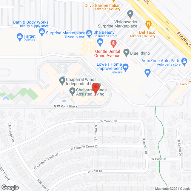 Chaparral Winds Memory Care in google map