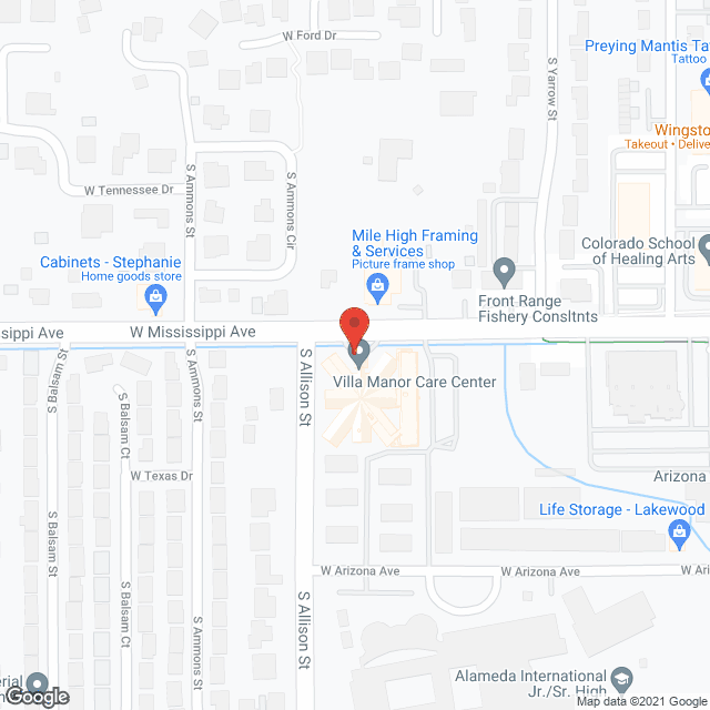 Villa Manor Care Center in google map