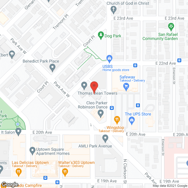 Denver Housing Auth Bean Twrs in google map