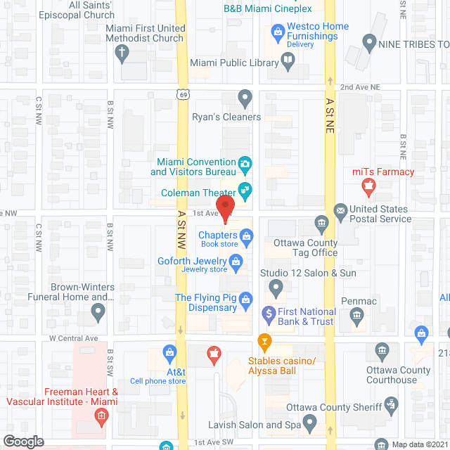 Miami Towers in google map