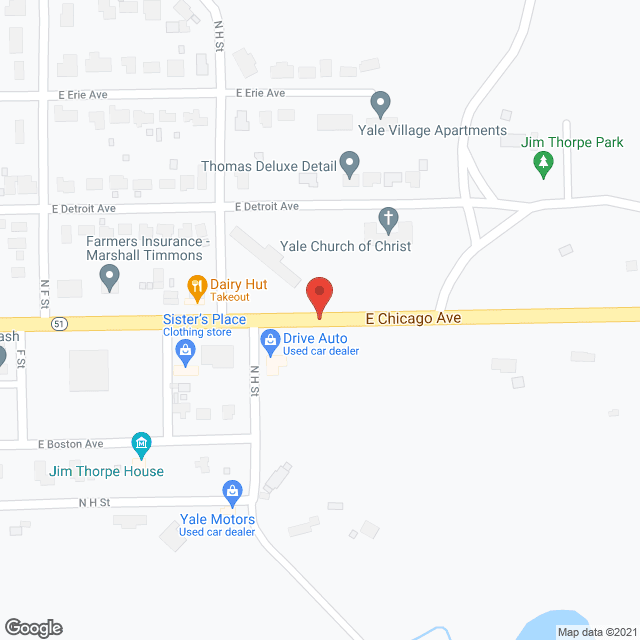 Yale Nursing Home in google map