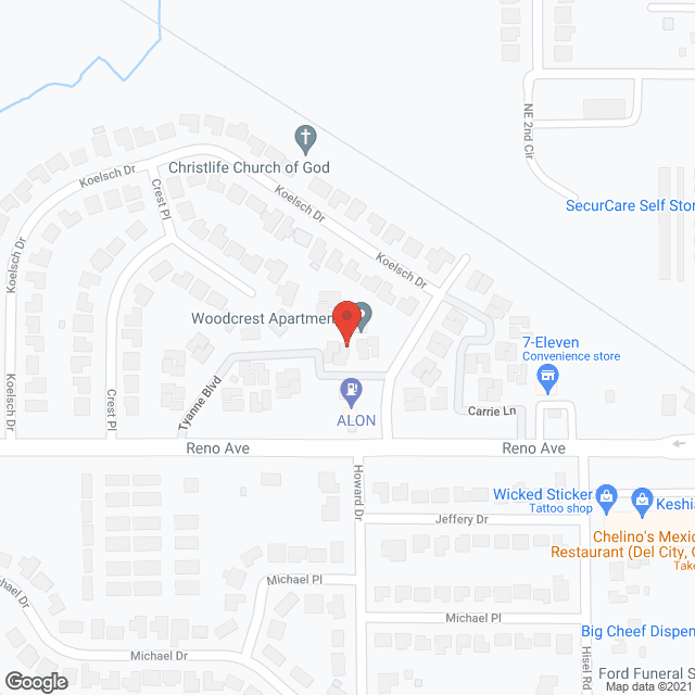 Woodcrest Apartments in google map