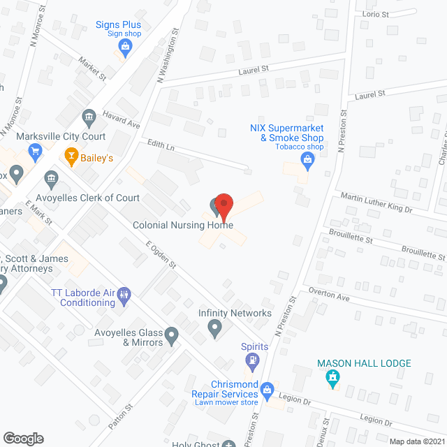 Colonial Nursing Home in google map