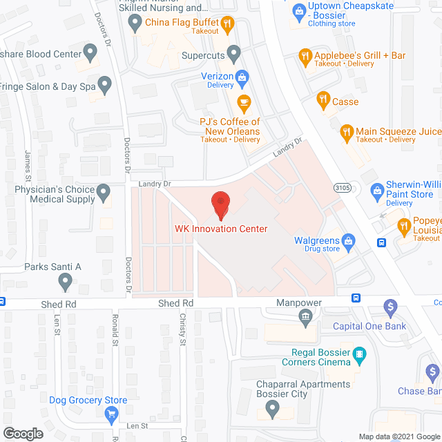 Bossier Medical Ctr Snf in google map