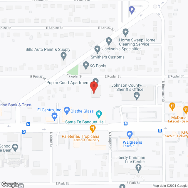 Poplar Court in google map