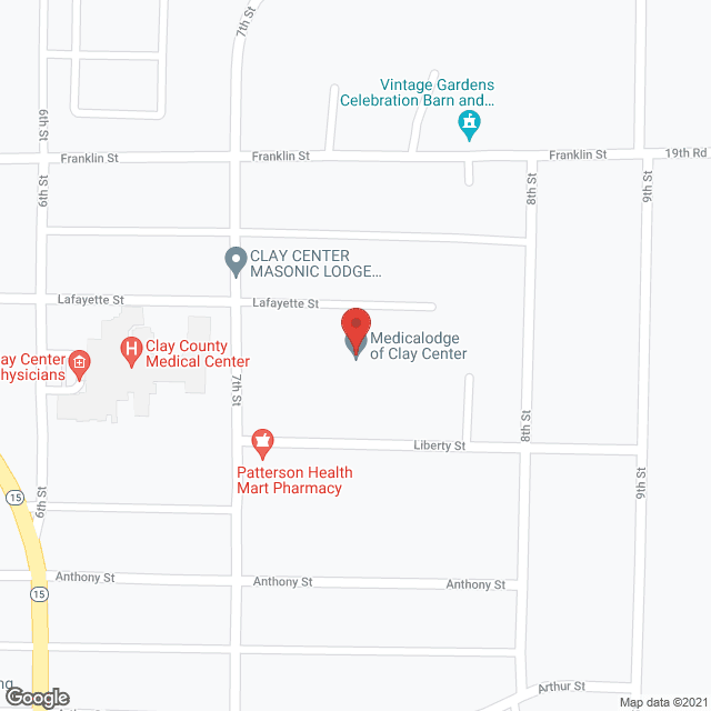 Medicalodges Clay Center in google map
