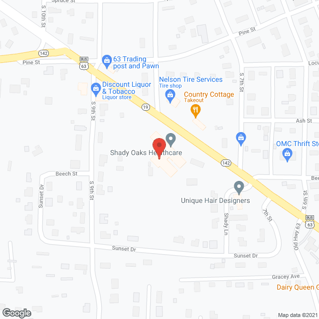Shady Oaks Health Care in google map