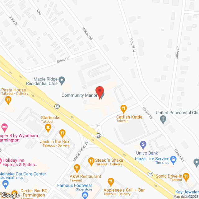 Community Manor in google map