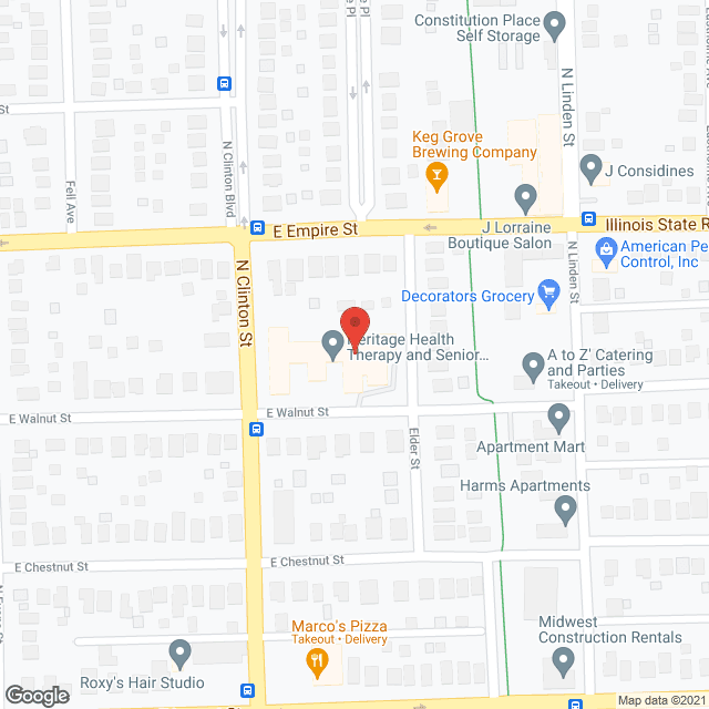Evergreen Place and Heritage Manor in google map