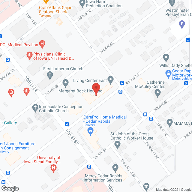 Living Centers East and West in google map