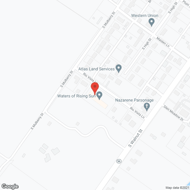The Waters of Rising Sun in google map