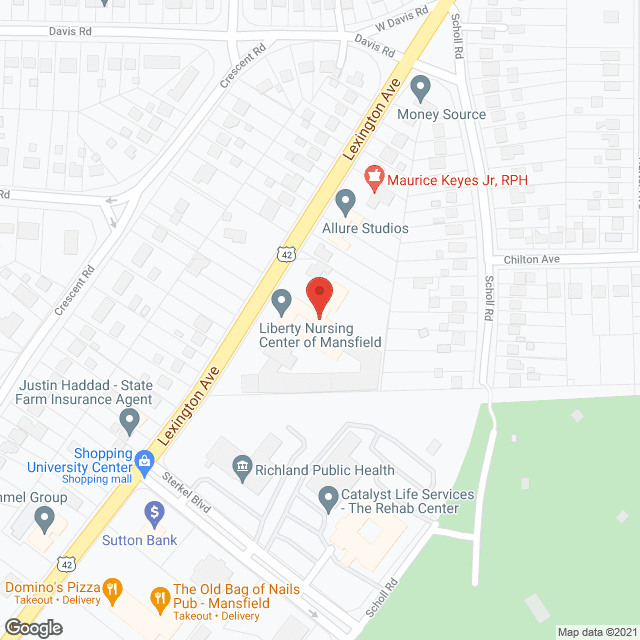 Liberty Nursing Center of Mansfield in google map