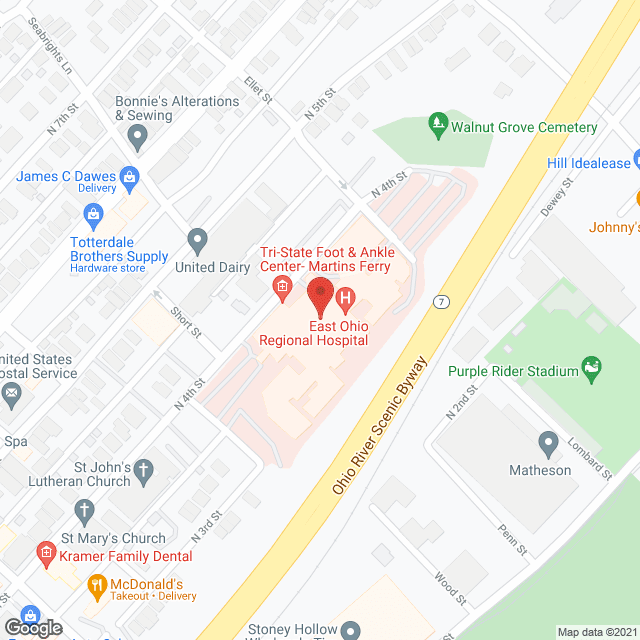 East Ohio Regional Hospital in google map