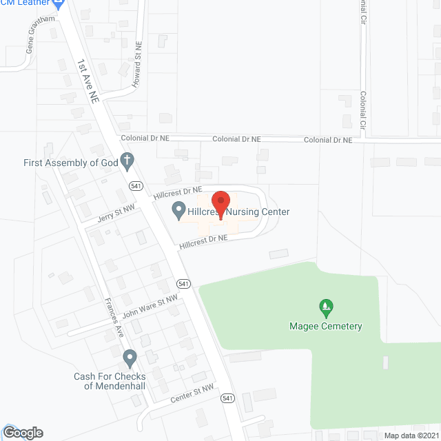 Hillcrest Therapy Dept in google map