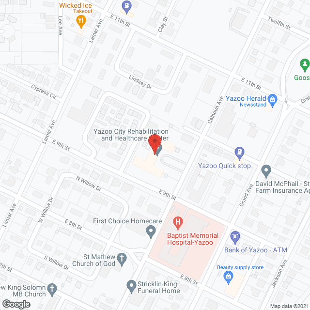 Yazoo City Health & Rehab Ctr in google map