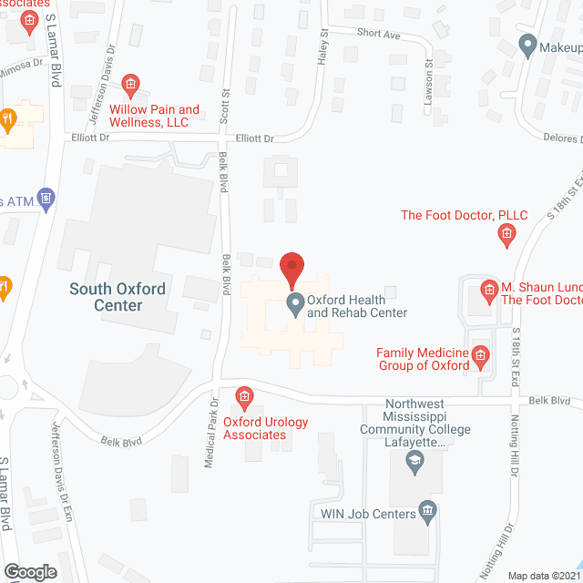 Oxford Health and Rehab Center in google map