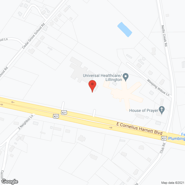 Universal Health Care Lillington in google map