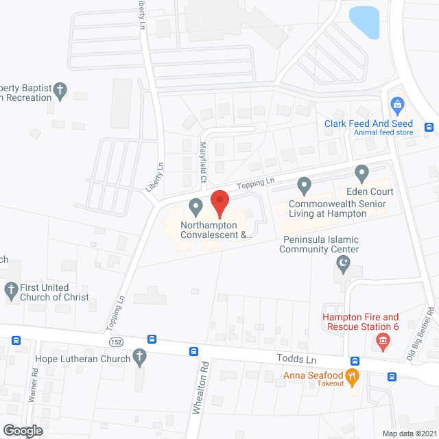 Northampton Convalescent Ctr in google map