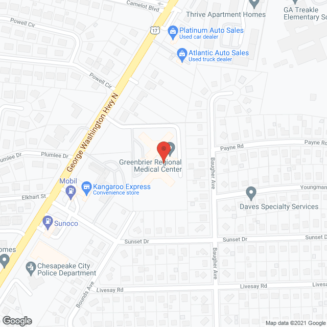 SunBridge Care and Rehabilitation for Chesapeake in google map