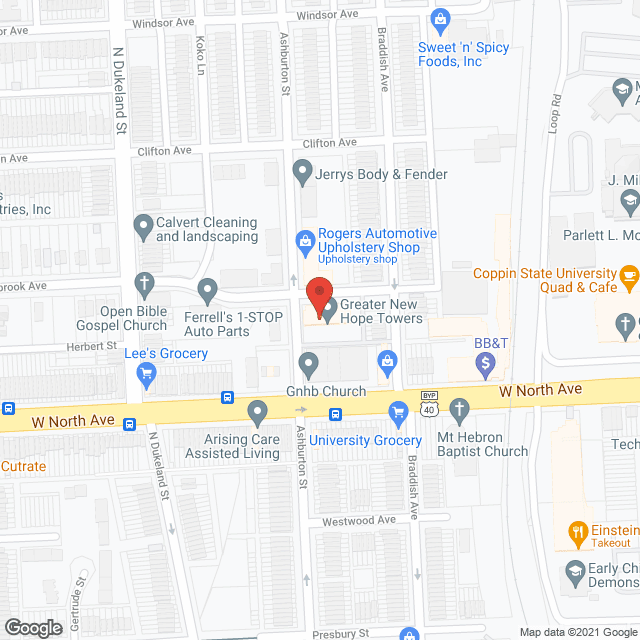 Greater New Hope Towers in google map