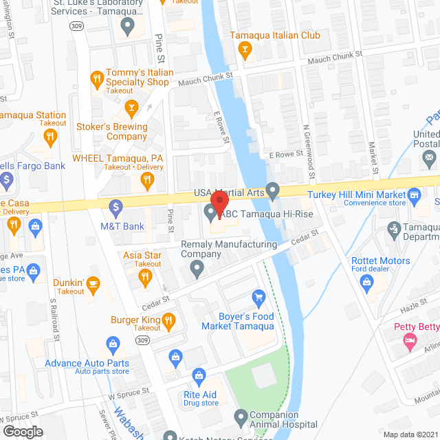 Tamaqua Hi Rise Apartments in google map