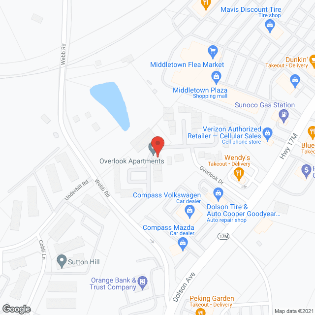 Overlook Apartments in google map