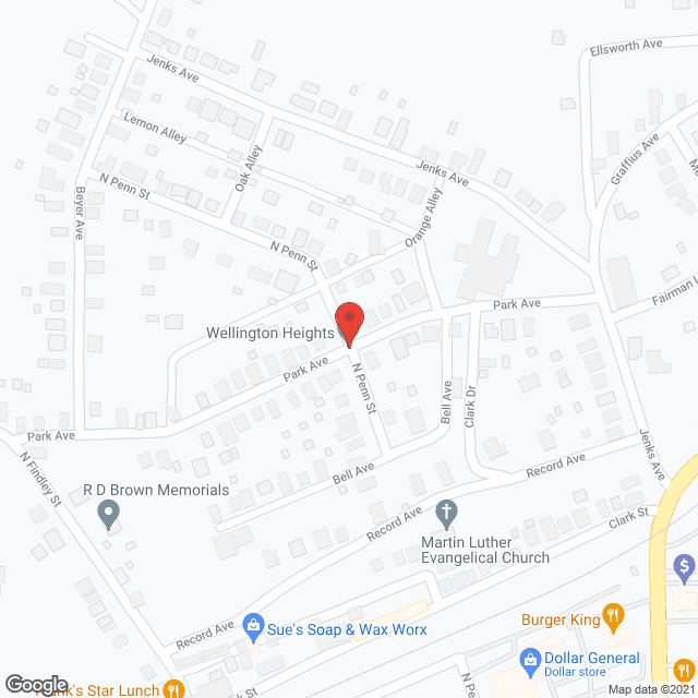 Wellington Heights in google map