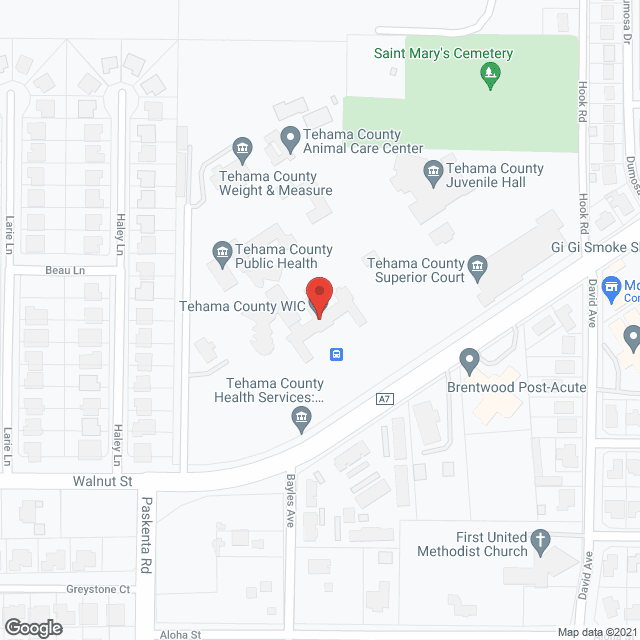 Tehama County Health Ctr in google map
