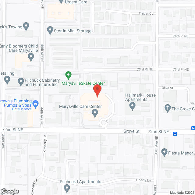 Marysville Care Center in google map