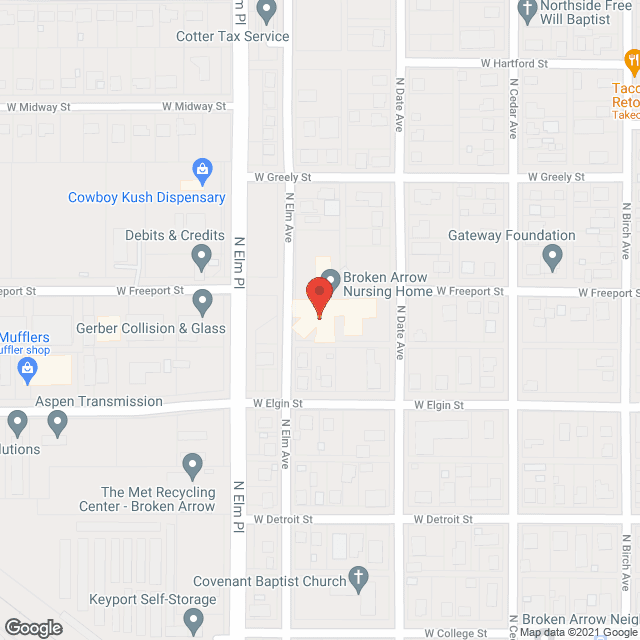 Broken Arrow Nursing Home in google map