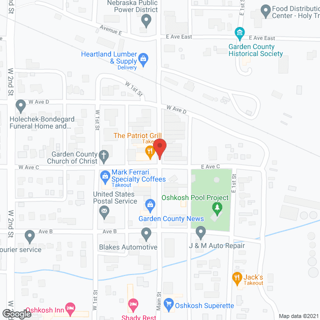 Garden County Hospital in google map