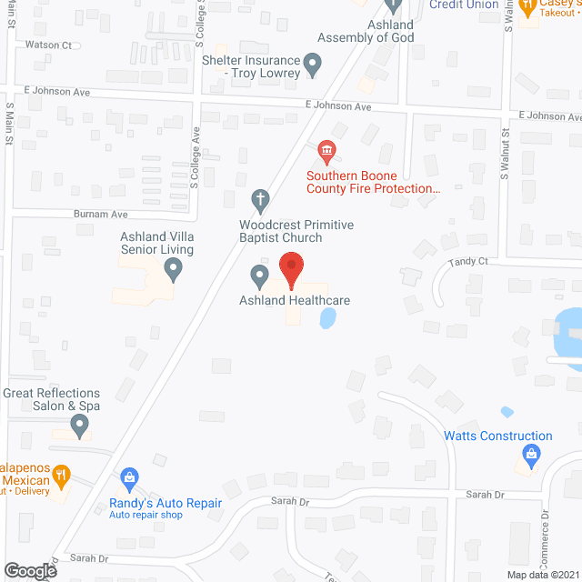 Ashland Healthcare Inc in google map