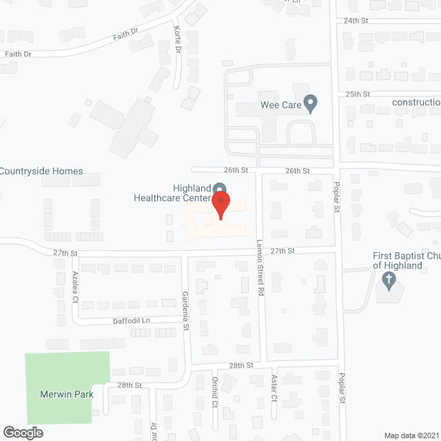 Highland Health Care Center in google map
