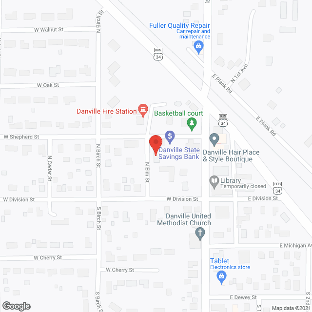 Danville Care Ctr in google map
