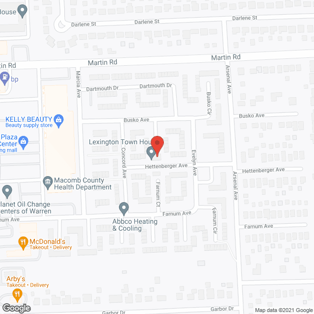 Lexington Town Houses in google map