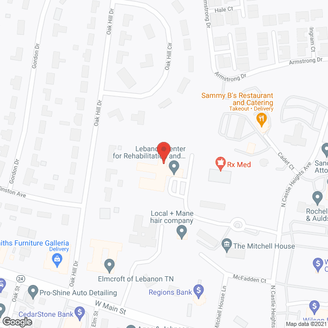 Lebanon Health and Rehabilitation Center in google map