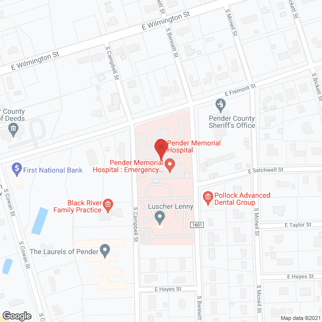 Pender Memorial Hospital in google map