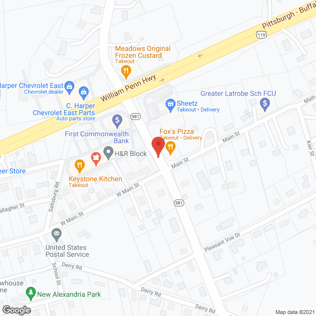 New Alexandria Personal Cr Hm in google map