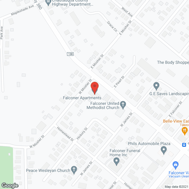 Falconer Apartments in google map