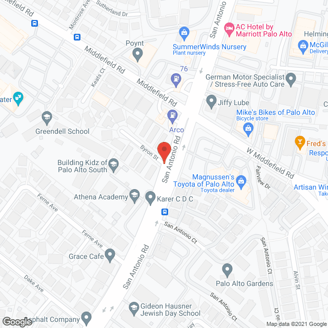 Palo Alto Gardens in google map